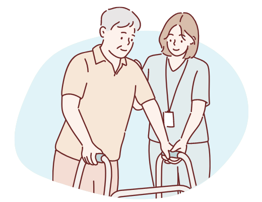 リハビリをしているイラスト