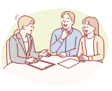相談をしているご家族様のイラスト